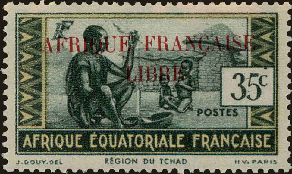 Front view of French Equatorial Africa 93 collectors stamp