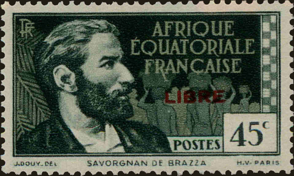 Front view of French Equatorial Africa 95 collectors stamp