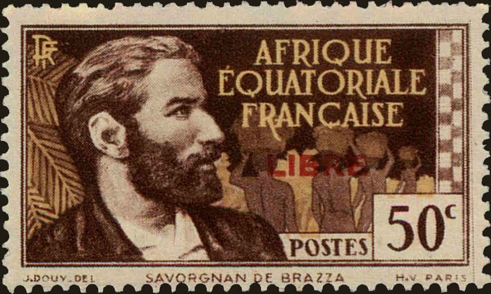 Front view of French Equatorial Africa 97 collectors stamp