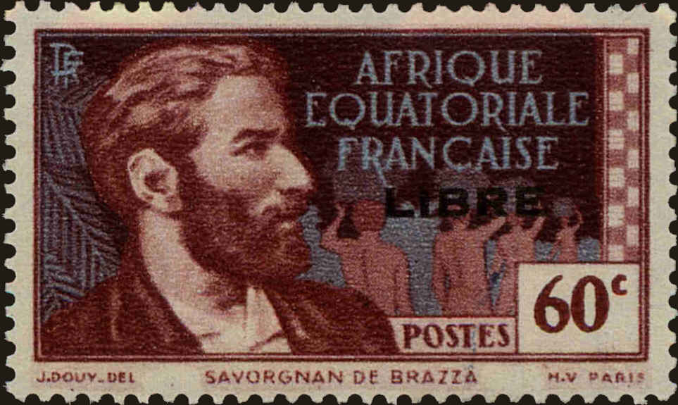 Front view of French Equatorial Africa 101 collectors stamp