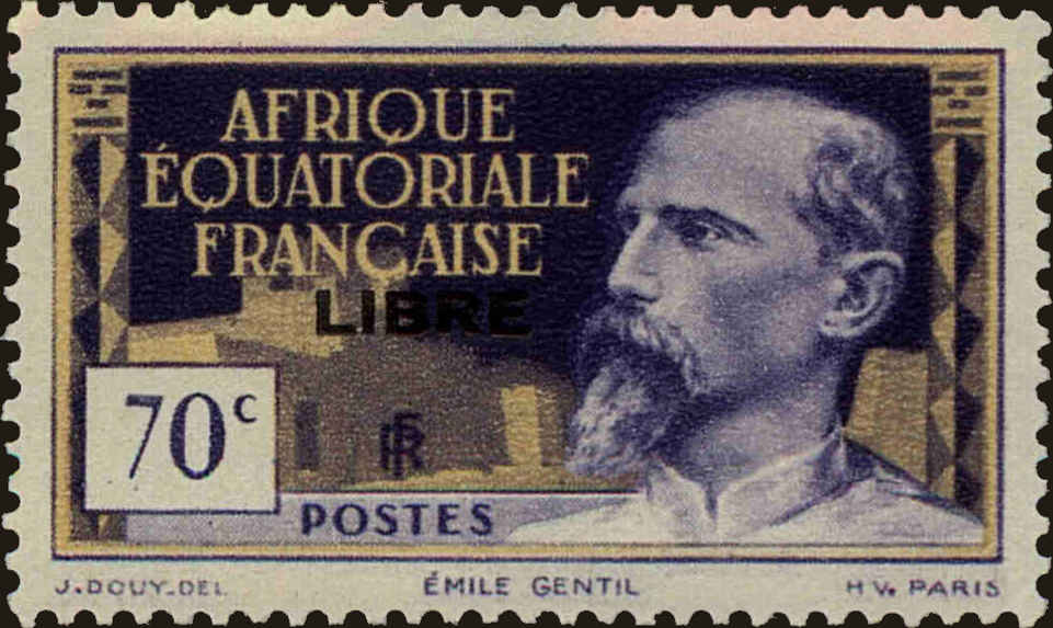 Front view of French Equatorial Africa 103 collectors stamp