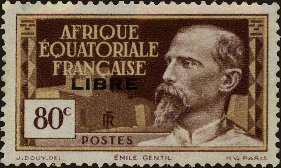 Front view of French Equatorial Africa 105 collectors stamp