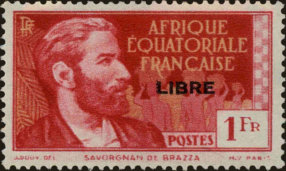 Front view of French Equatorial Africa 109 collectors stamp