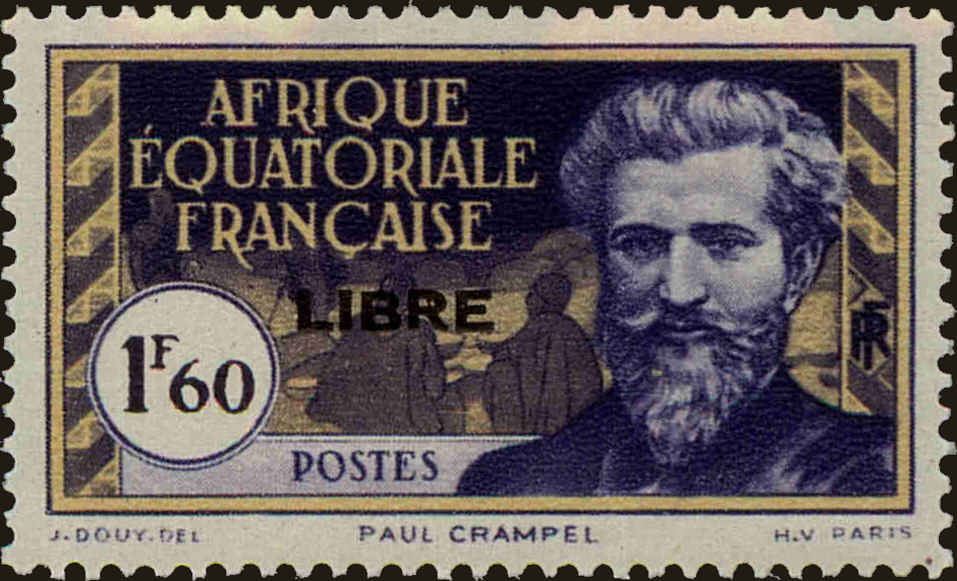 Front view of French Equatorial Africa 112 collectors stamp