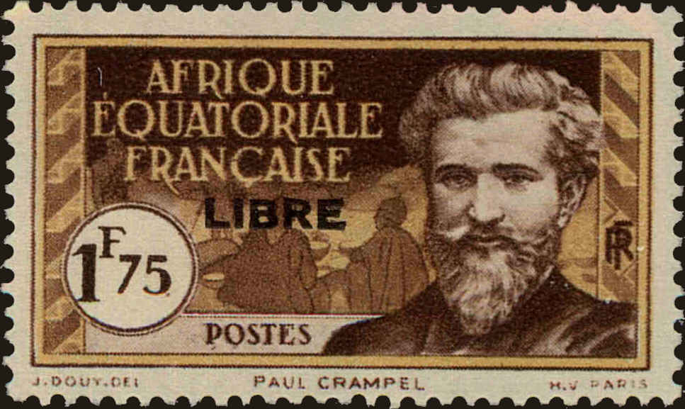 Front view of French Equatorial Africa 113 collectors stamp