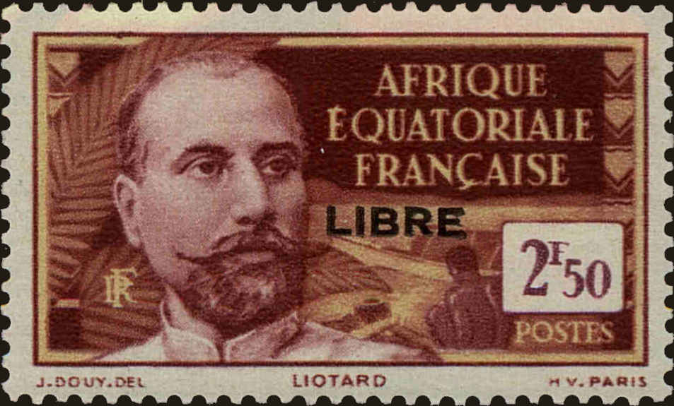 Front view of French Equatorial Africa 117 collectors stamp