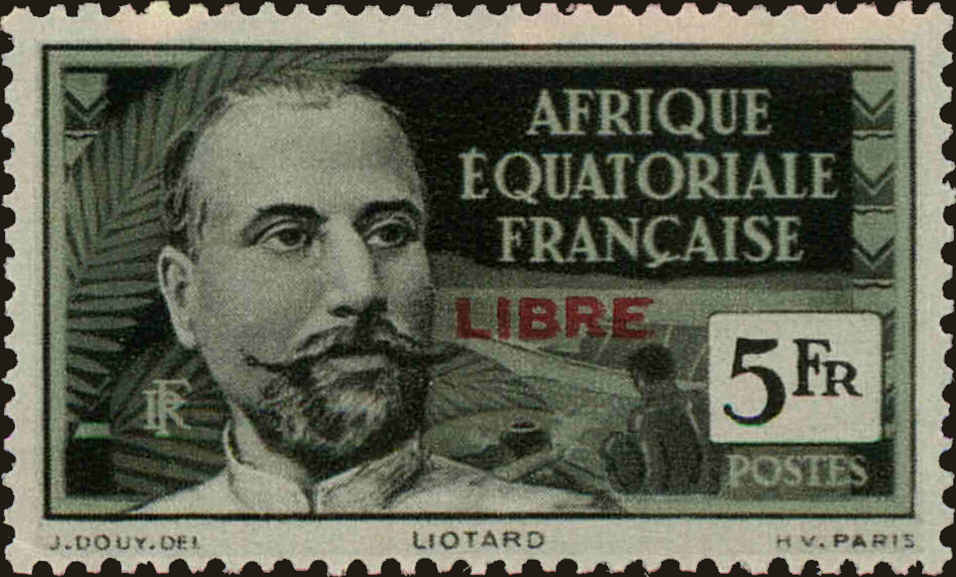 Front view of French Equatorial Africa 120 collectors stamp