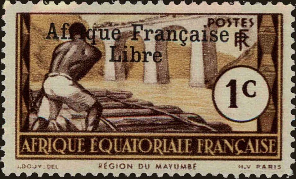 Front view of French Equatorial Africa 133 collectors stamp