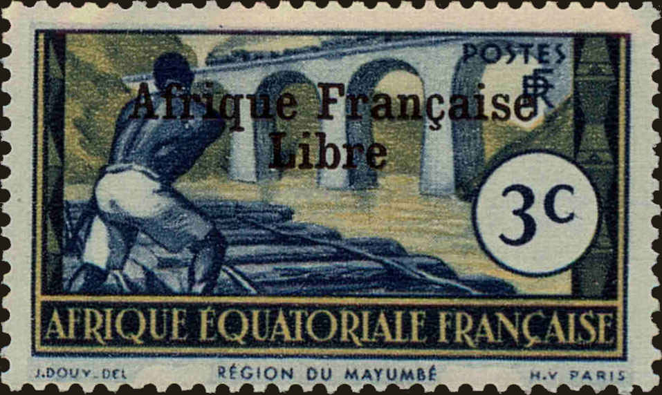 Front view of French Equatorial Africa 135 collectors stamp