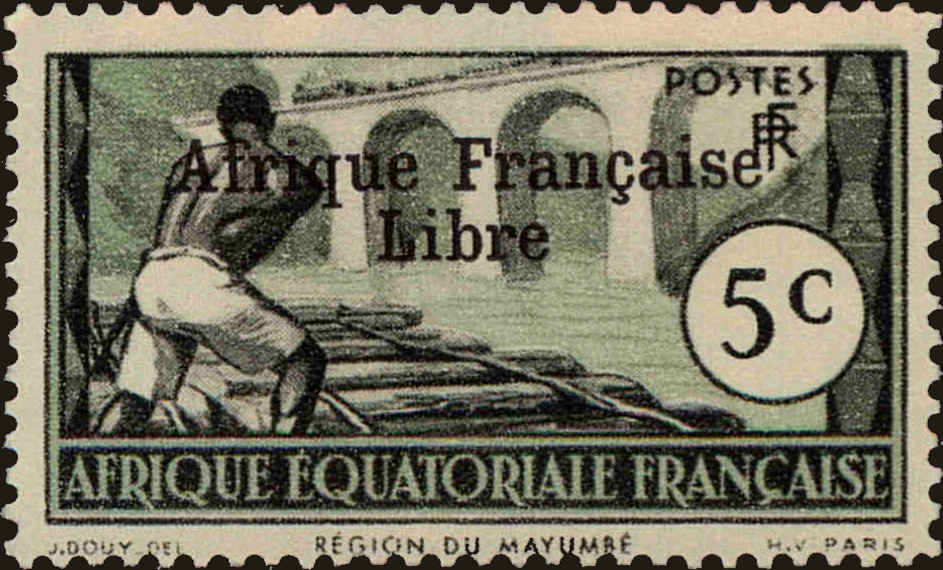 Front view of French Equatorial Africa 136 collectors stamp
