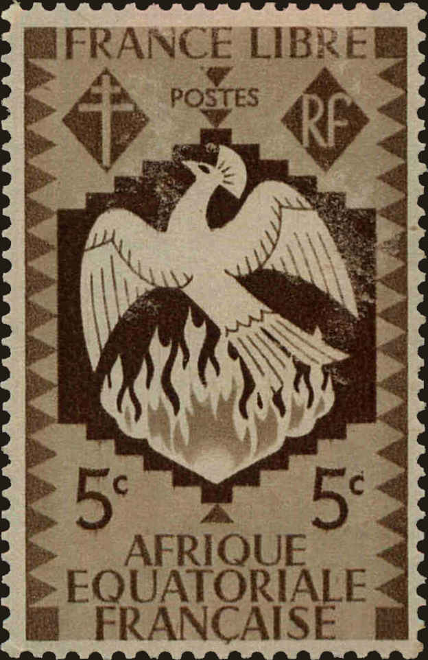 Front view of French Equatorial Africa 142 collectors stamp