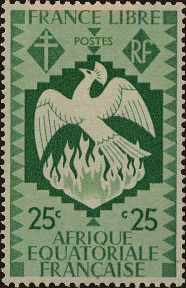 Front view of French Equatorial Africa 144 collectors stamp