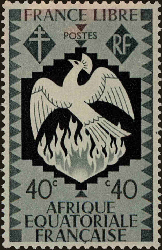 Front view of French Equatorial Africa 146 collectors stamp