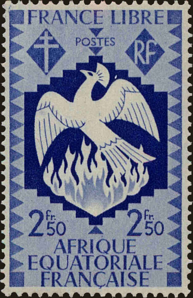 Front view of French Equatorial Africa 151 collectors stamp