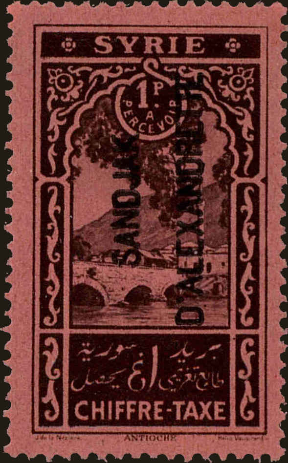 Front view of Alexandretta J2 collectors stamp