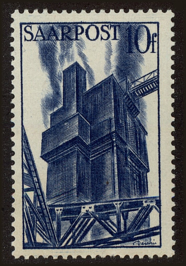 Front view of Saar 197 collectors stamp