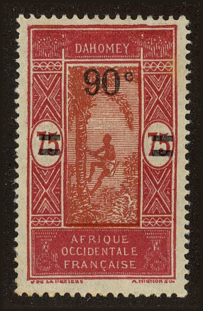 Front view of Dahomey 91 collectors stamp