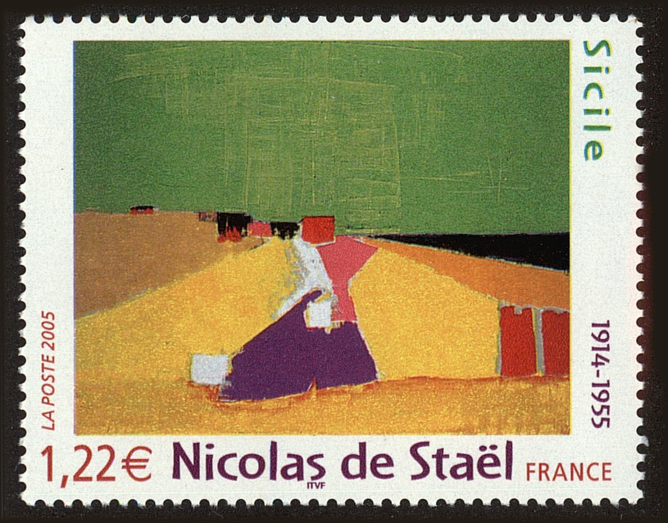 Front view of France 3100 collectors stamp