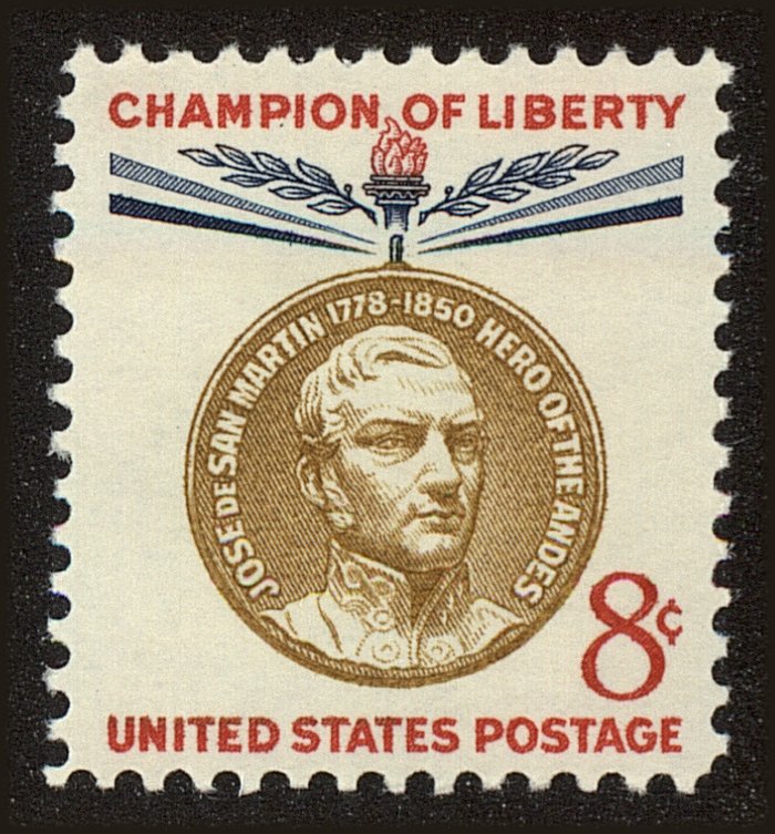 Front view of United States 1126 collectors stamp