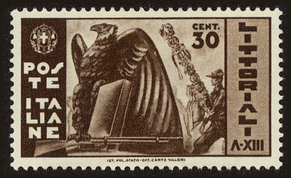 Front view of Italy 343 collectors stamp