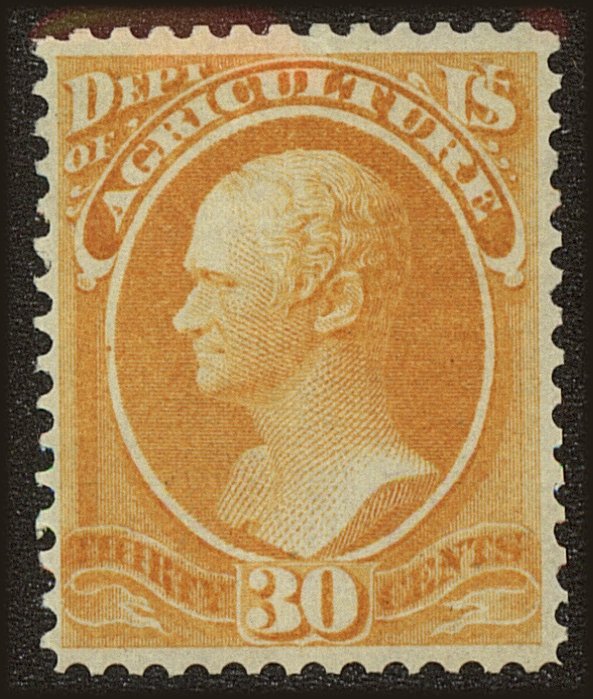 Front view of United States O9 collectors stamp