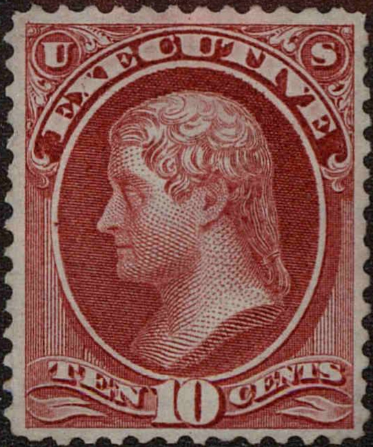 Front view of United States O14 collectors stamp