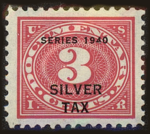 Front view of United States RG39 collectors stamp