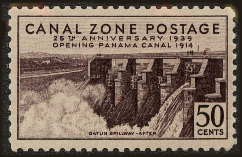 Front view of Canal Zone 135 collectors stamp