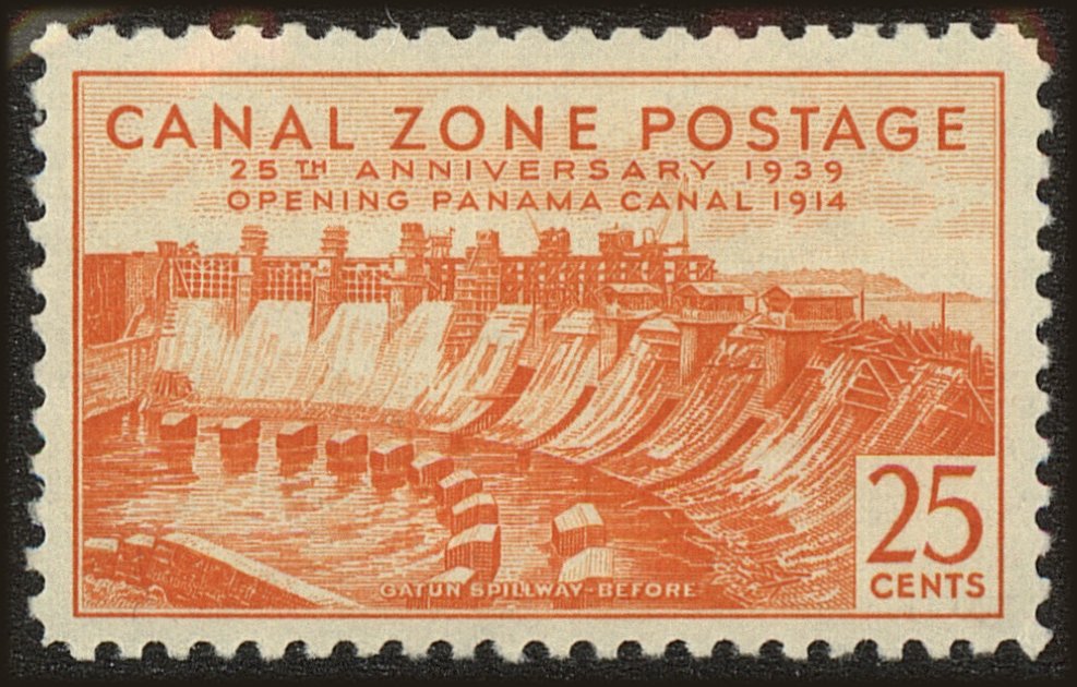 Front view of Canal Zone 134 collectors stamp