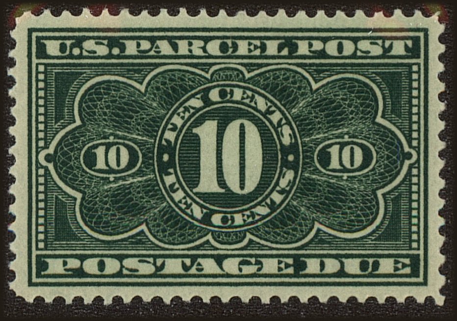 Front view of United States JQ4 collectors stamp