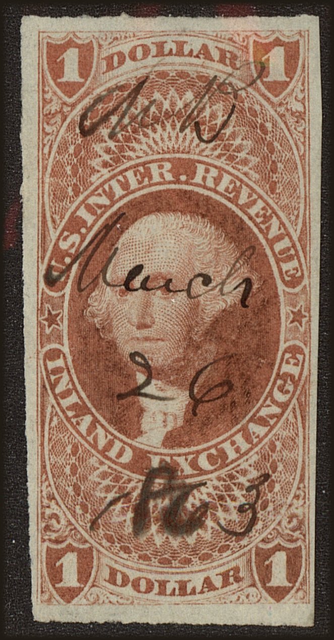 Front view of United States R69a collectors stamp