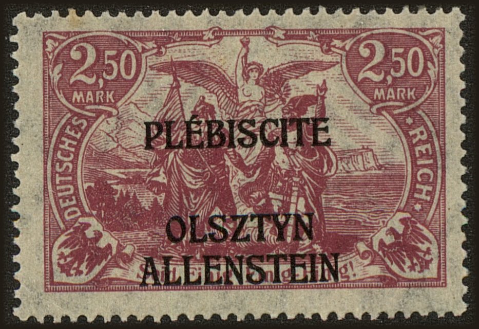 Front view of Allenstein 13 collectors stamp