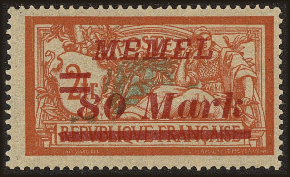 Front view of Memel 91 collectors stamp