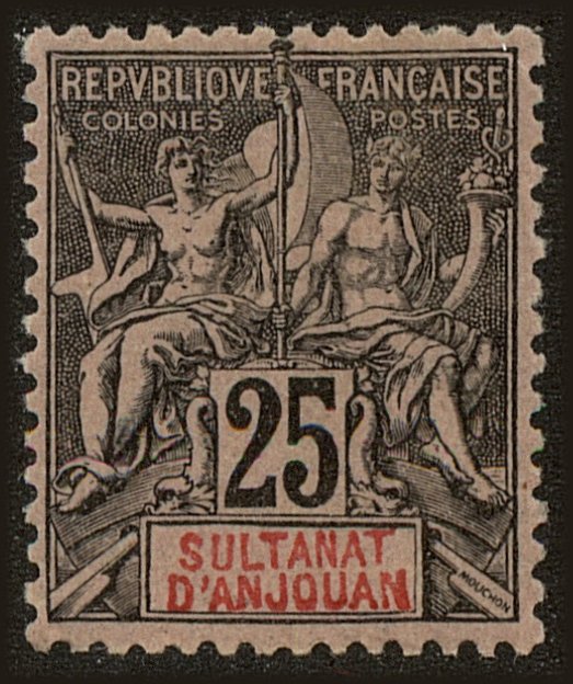 Front view of Anjouan 10 collectors stamp