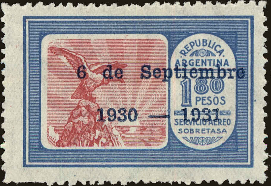 Front view of Argentina C33 collectors stamp