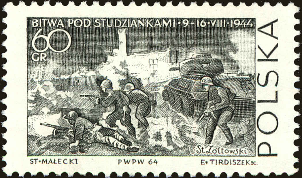 Front view of Polish Republic 1277 collectors stamp