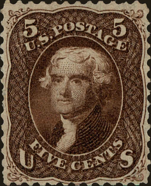 Front view of United States 75 collectors stamp
