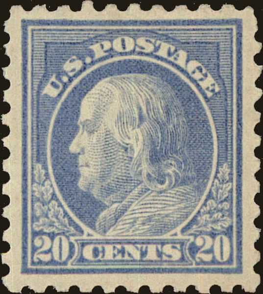 Front view of United States 438 collectors stamp