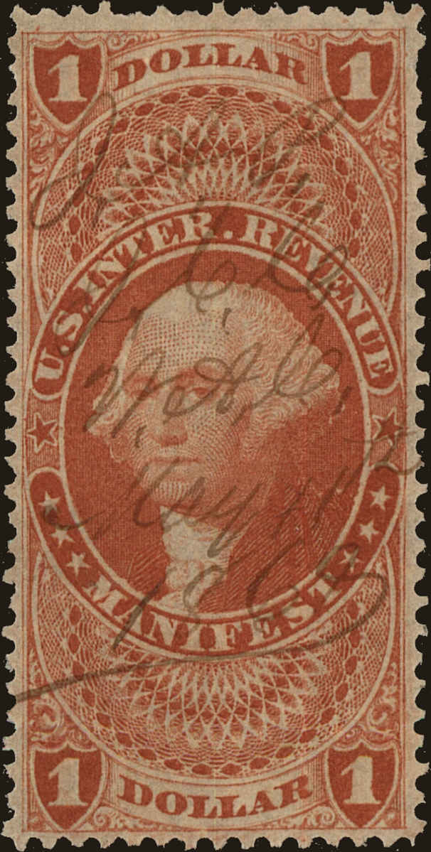 Front view of United States R72c collectors stamp