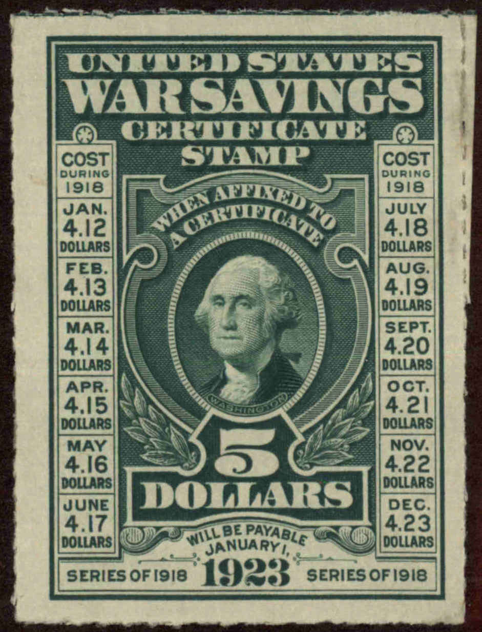 Front view of United States WS3 collectors stamp