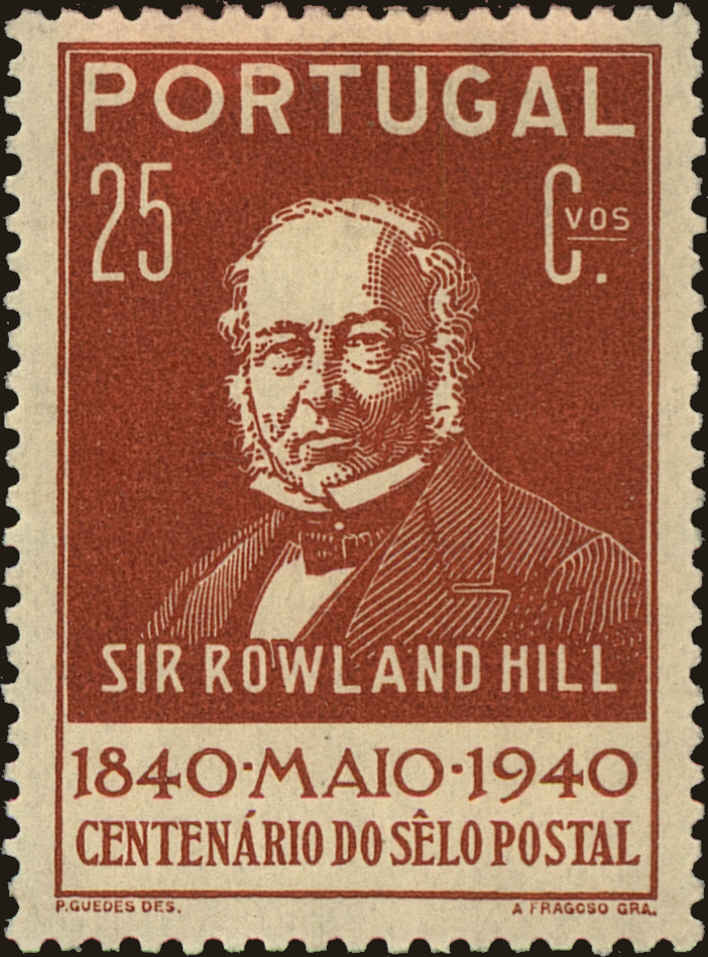 Front view of Portugal 596 collectors stamp