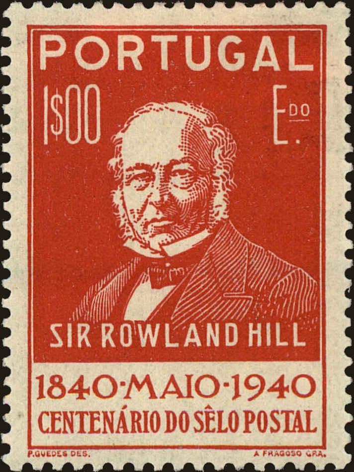 Front view of Portugal 601 collectors stamp