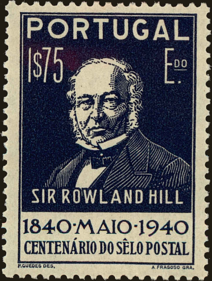 Front view of Portugal 602 collectors stamp