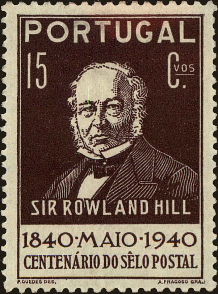 Front view of Portugal 595 collectors stamp