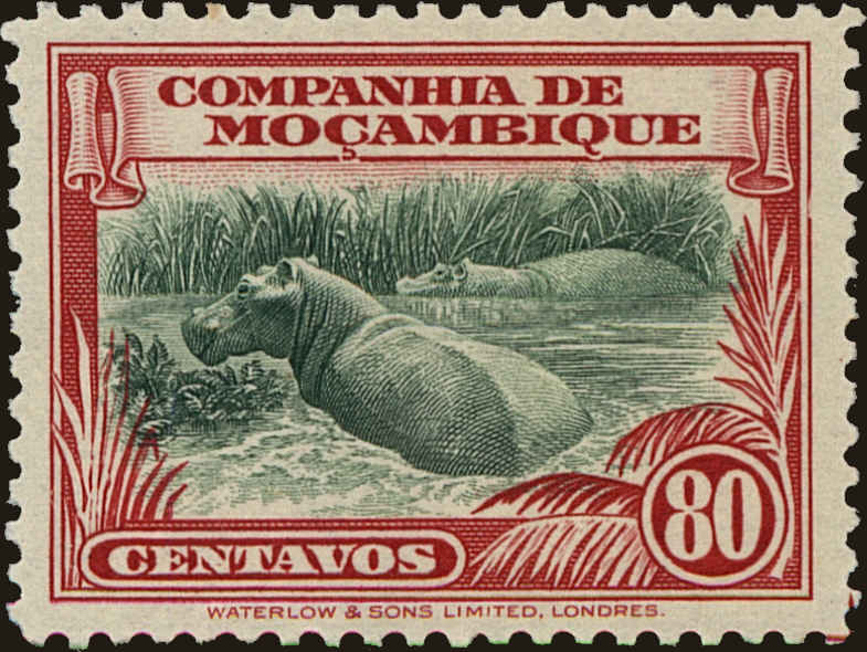 Front view of Mozambique Company 186 collectors stamp