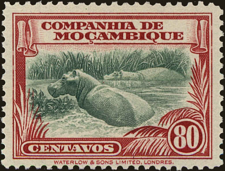Front view of Mozambique Company 186 collectors stamp