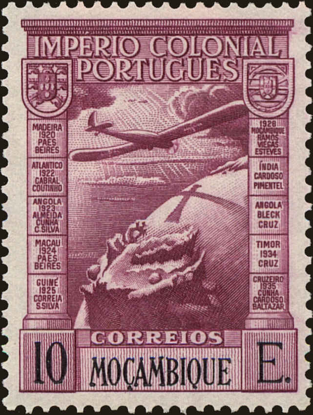 Front view of Mozambique C9 collectors stamp