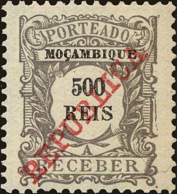 Front view of Mozambique J20 collectors stamp