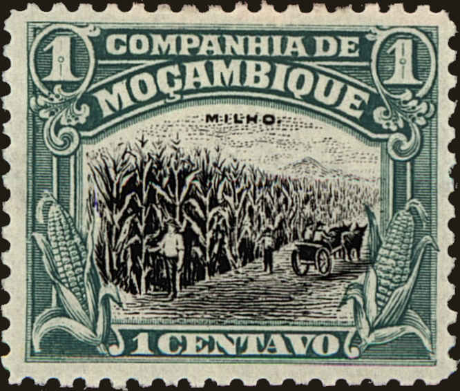 Front view of Mozambique Company 111 collectors stamp