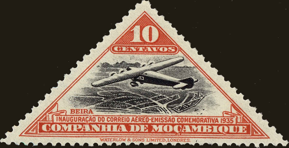 Front view of Mozambique Company 166 collectors stamp